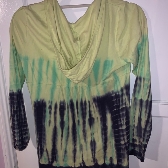 Justice Long Sleeve Hooded Tie-Dye Top - Picture 2 of 3
